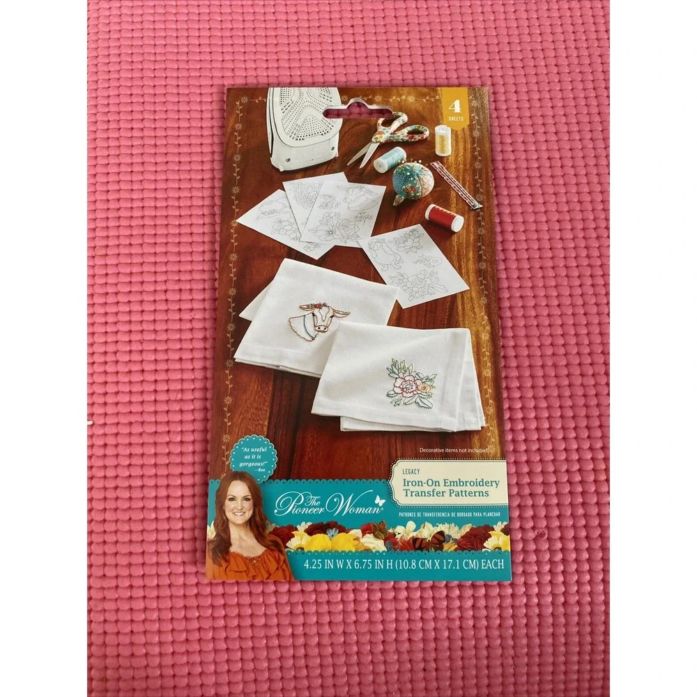 Pioneer Woman Floral Iron-on Embroidery Transfer Patterns NEW